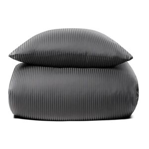 By Borg Sengetøj 200x220 cm - Gråt, stribet sengetøj - 100% Egyptisk bomuld - Dobbelt dynebetræk