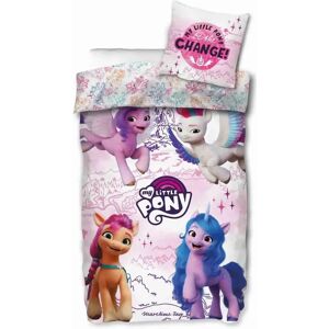 Licens My Little Pony sengetøj - 140x200 cm - A new generation - Dynebetræk med 2 i 1 design - 100% bomulds sengesæt