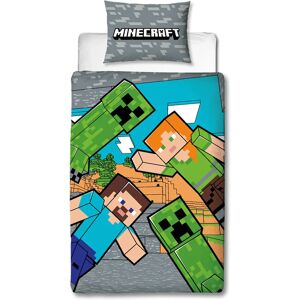 Licens Minecraft sengetøj - 140x200 cm - Creeper - Dynebetræk med 2 i 1 design - 100% bomulds sengetøj