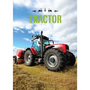 Borg Living Børnetæppe - Rød traktor - 100x140 cm - Blødt og lækkert Fleece tæppe -