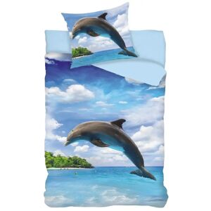 Licens Sengetøj 140x200 cm - Delfin sengesæt - 100% bomuld - Sengetøj til børn