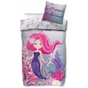 Licens Junior havfrue sengetøj 100x140 cm - Be a mermaid - 2 i 1 design - 100% bomuld havfrue sengesæt