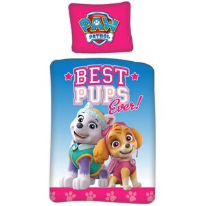 Licens Lyserødt junior Sengetøj 100x140 cm - Paw Patrol sengesæt med Everest og Skye - 2 i 1 design - 100% bomuld