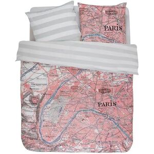 Covers & Co Sengetøj 140x200 cm - Paris Citymap - 2 i 1 dynebetræk - 100% bomulds sengesæt -