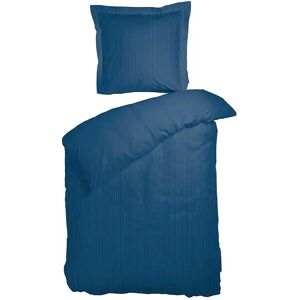 Night & Day Stribet sengetøj - 140x200 cm - Raie blåt sengetøj - 100% Bomuldssatin - Night and Day sengesæt