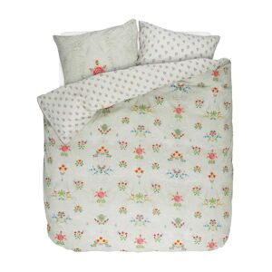 Pip Studio Blomstret sengetøj 140x220 cm - Yes madam khaki - Sengesæt med 2 i 1 sengesæt - 100% bomuld -