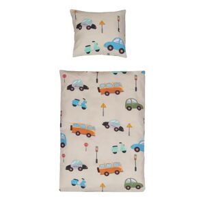 Borg Living Baby sengetøj med biler - 70x100 cm - OEKO-TEX® Certificeret - 100% Bomulds sengesæt
