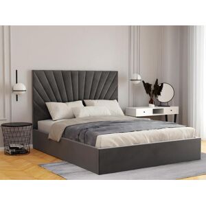 Cama arcón 140 x 190 cm - Terciopelo - Gris - RILIODA de Pascal Morabito