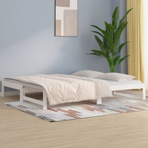 vidaXL Sofá cama extraíble madera maciza de pino blanco 2x(90x190) cm