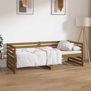 vidaXL Sofá cama de madera maciza de pino marrón miel 80x200 cm