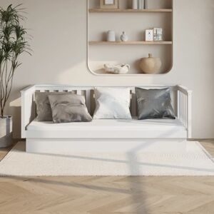 vidaXL Sofá cama madera maciza de pino blanco 80x200 cm