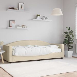 vidaXL Sofá cama con colchón tela crema 80x200 cm