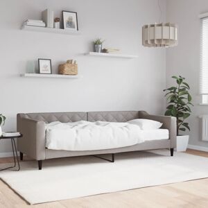 vidaXL Sofá cama con colchón tela gris taupe 80x200 cm