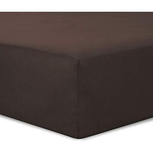 Sábana bajera ajustable lisa Chocolate cama 160 cm - 160x190/200 cm, 100%  algodón.