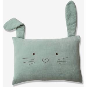 VERTBAUDET Funda de almohada de gasa de algodón para bebé Conejo Verde verde medio liso con motivos