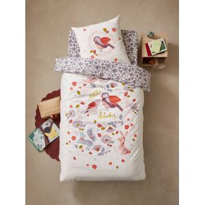 VERTBAUDET Conjunto de funda nórdica + funda de almohada infantil NORTH FOLK blanco estampado