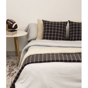 SI·SOM·DOS Sábana de punto 100% algodón gris para cama de 150 cm con almohadas