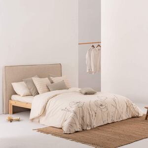 Ripshop Funda nórdica de satén de algodón de 400 hilos beige 135(220x220 cm)