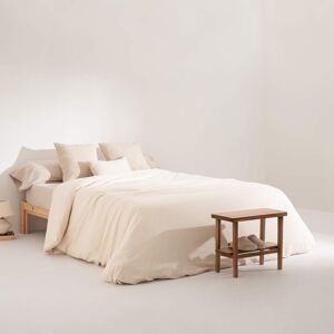 Ripshop Funda nórdica de lino, algodón y poliéster beige 200(290x240 cm)