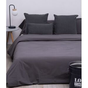 SI·SOM·DOS Funda nórdica percal 200 hilos lavado algodón Gris cama de 150/160