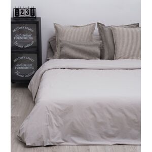 SI·SOM·DOS Sábana percal 200 hilos lavado algodón beige cama de 90 cm