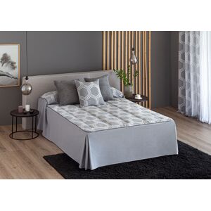 Confecciones Paula Colcha Edredón acolchada jacquard gris cama 105 (105x225+50 cm)