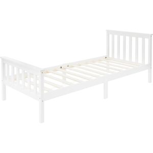 ML-Design Cama infantil somier blanca con cabecero y piecero+colchón