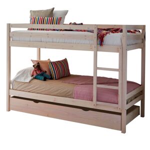 MueMue Litera + cama elevable madera blanco lavado 90x190cm