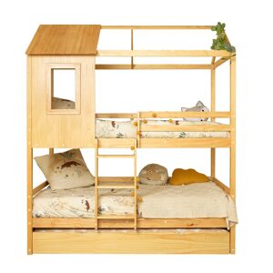 MueMue Litera + cama de arrastre madera pino  90x190/90x190cm