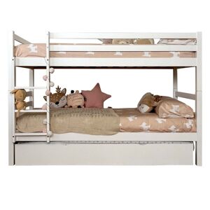MueMue Litera + cama de arrastre madera blanco 90x195cm