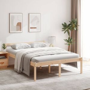 vidaXL Cama para personas mayores madera maciza de pino 135x190 cm