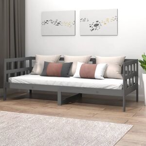 vidaXL Sofá cama madera maciza de pino gris 80x200 cm