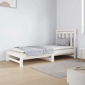 vidaXL Sofá cama extraíble madera maciza de pino blanco 2x(90x190) cm