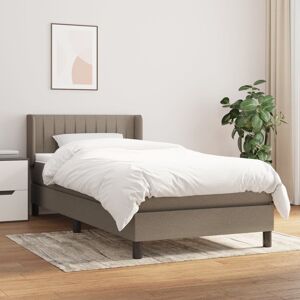 vidaXL Cama box spring con colchón tela gris taupe 80x200 cm