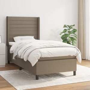 vidaXL Cama box spring con colchón tela gris taupe 80x200 cm