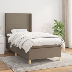 vidaXL Cama box spring con colchón tela gris taupe 80x200 cm