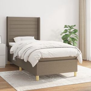 vidaXL Cama box spring con colchón tela gris taupe 80x200 cm