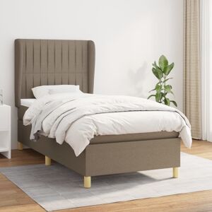 vidaXL Cama box spring con colchón tela gris taupe 80x200 cm