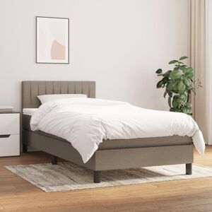 vidaXL Cama box spring con colchón tela gris taupe 80x200 cm