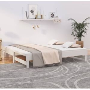 vidaXL Sofá cama extraíble madera maciza de pino blanco 2x(90x190) cm