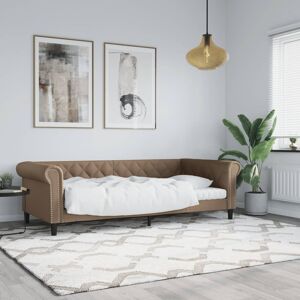 vidaXL Sofá cama cuero sintético color capuchino 80x200 cm