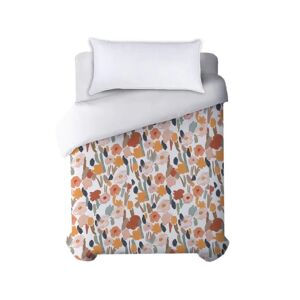 LOLAhome Funda nórdica de flores blanca y marrón de algodón natural para cama de 90 cm