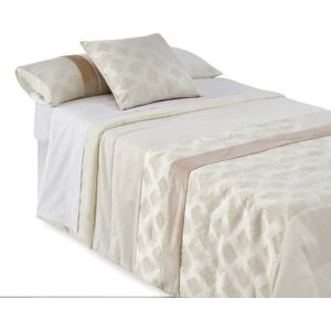 LOLAhome Colcha beige con funda de almohada de tela de microfibra para cama de 90 cm