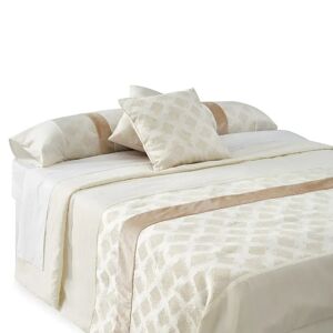 LOLAhome Colcha beige con funda de almohada de tela de microfibra para cama de 135 cm
