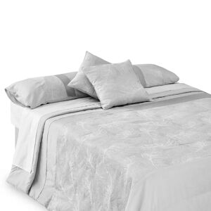 LOLAhome Colcha gris con funda de almohada de tela de microfibra para cama de 135 cm
