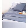 SI·SOM·DOS Sábana de punto 100% algodón azul para cama de 180 cm con almohadas