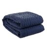 LOLAhome Colcha bouti azul geométrica de tela de microfibra para cama de 135 cm