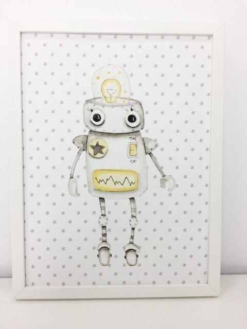 imda Lámina decorativa  "Robot Amarillo" (lienzos: Medida 61 x 91cm)