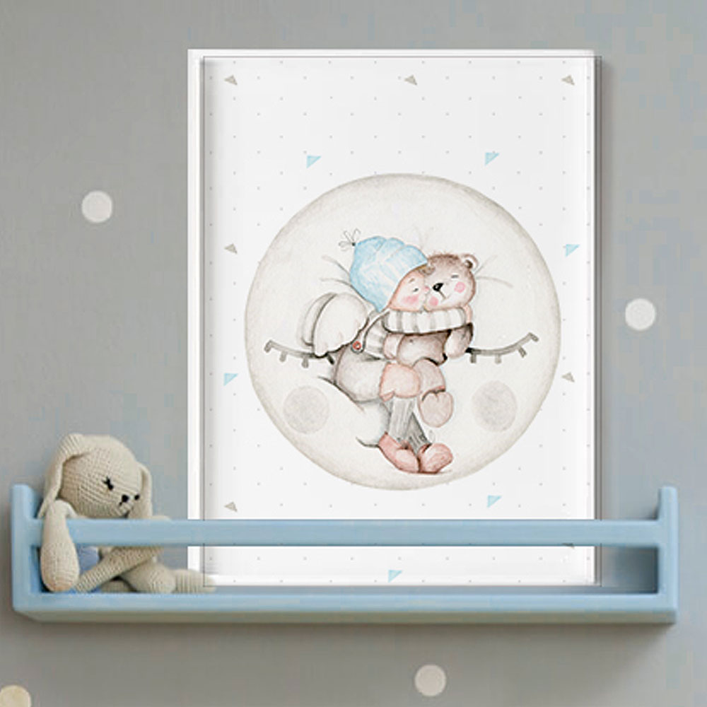 imda Lámina decorativa 'Luna Dreams azul' (lienzos: Medida 50 x 70cm)