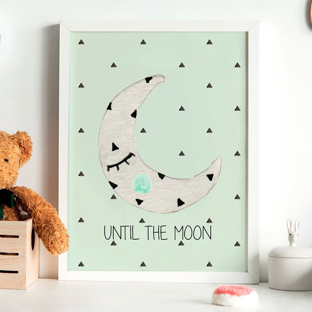 imda Lámina decorativa 'Until de Moon mint' (lienzos: Medida 30 x 40cm)